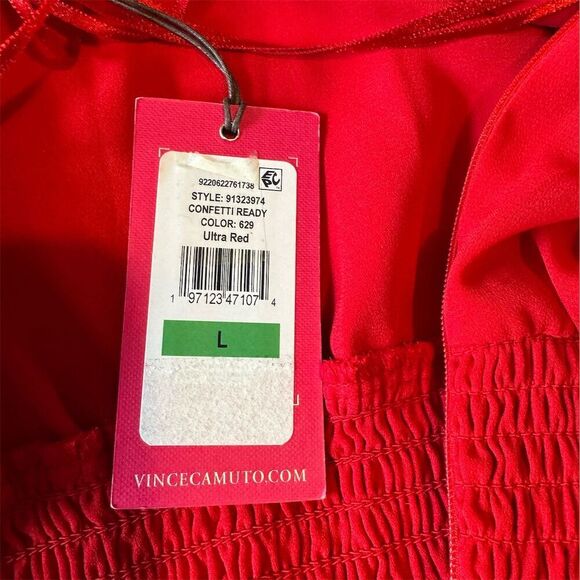 Vince Camuto Women's Halter Neck Wide Leg Jumpsuit Red Size L Party/Cocktail - Picture 9 of 16